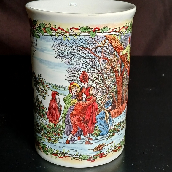 VTG Gathering Mistletoe Dunoon Coffee Mug Victorian Christmas Santa Scotland - Picture 3 of 8